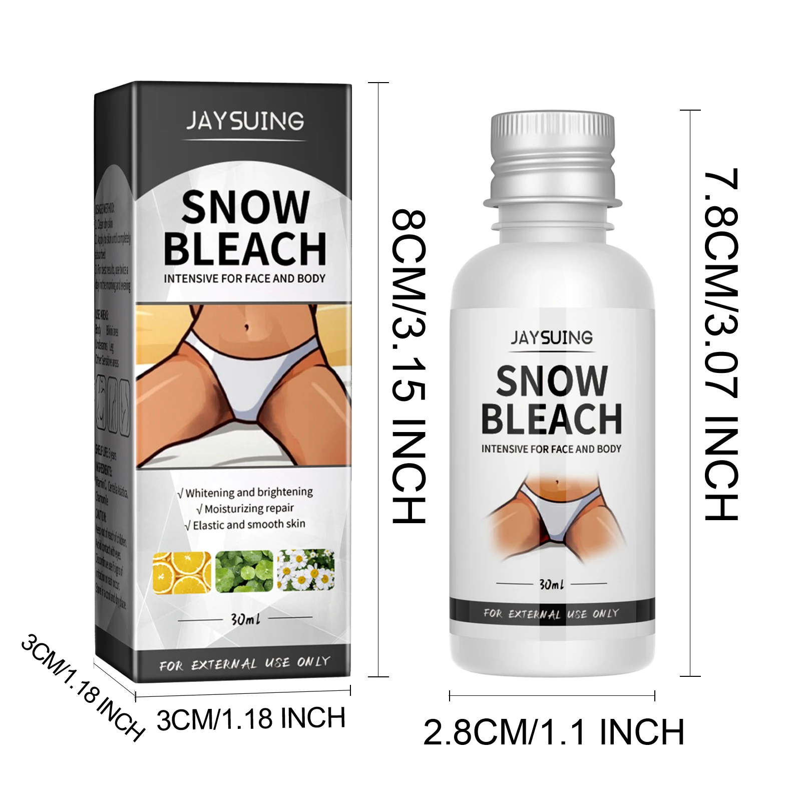 Body Snow Bleach Cream Nicotinamide Brighten Private Parts Underarm Bleaching Armpit Elbow Knees Joint Removal Dark Spot Melanin 6
