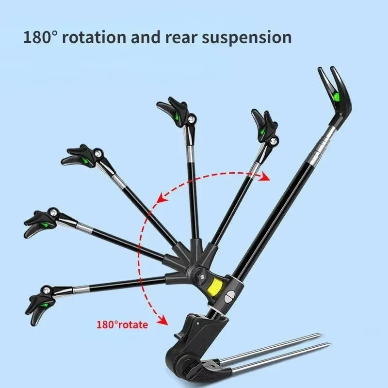 Thickened Telescopic Fishing Rod Bracket Fishing Rod Dual Purpose Bracket Holder 1.7M/2.1M/2.4M Stainless Steel