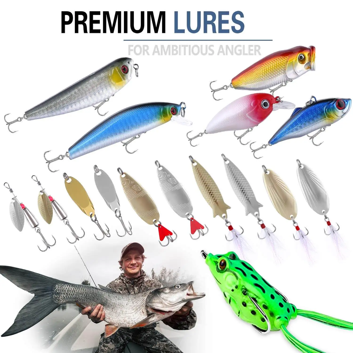 Fishing Lure Kit, FLUSINNO Fishing Lure