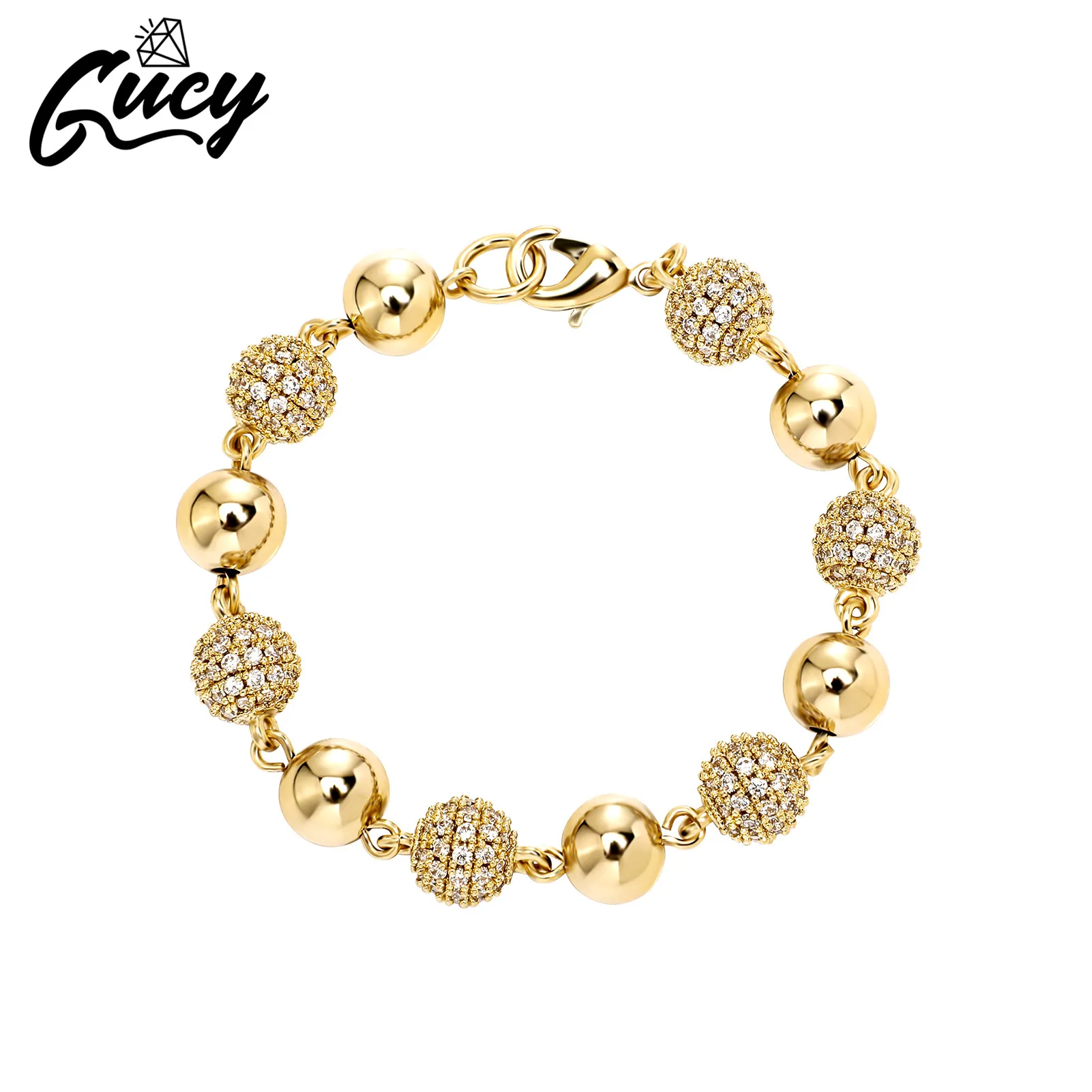 

GUCY 6MM And 8MM Top Quality Exquisite Round Cubic Zircon Iced Out Necklaces For Men Women Jewelry Gift