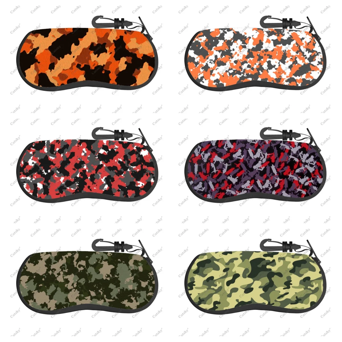 

Camouflage irregular pattern Glasses Case Zipper Travel Printed Soft Case Suitable for Storing Glasses Sunglasses Case