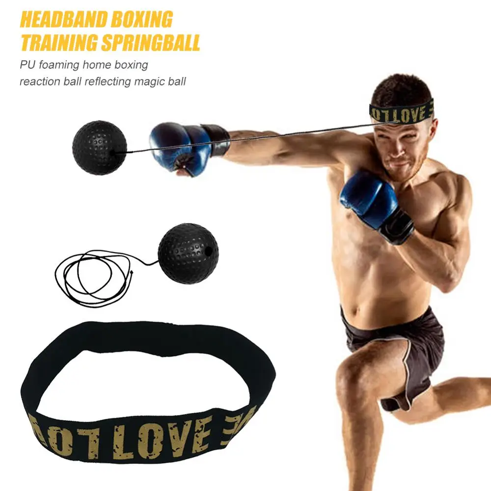 Boxer Pro Fight Ball With Headband Reflex Speed Boxing Training Punching Trainer 