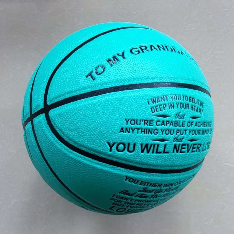 1PC Engraved Basketball Gifts for Son with To My Son Words basketball Standard Size 7 Leather Training Ball for Birthday