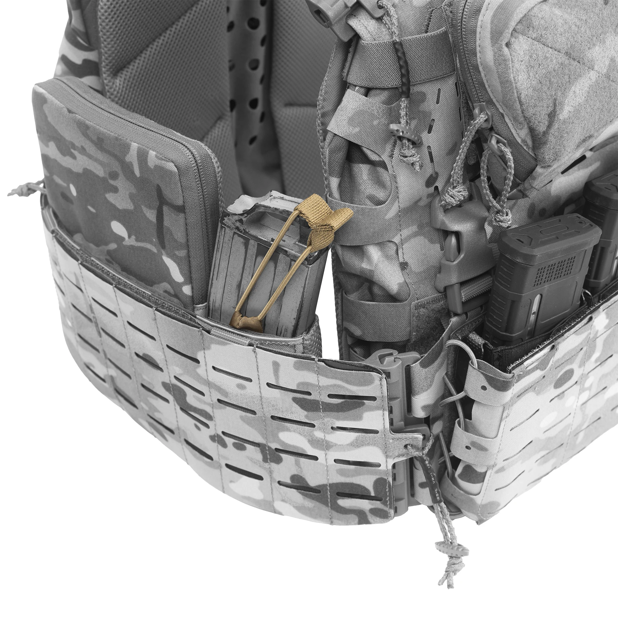 MILITECH Elastic Stretch Magazine Fastener Grenade Flash Bang Holder Radio Bungee Retainer for ARC Placard Side Pouch