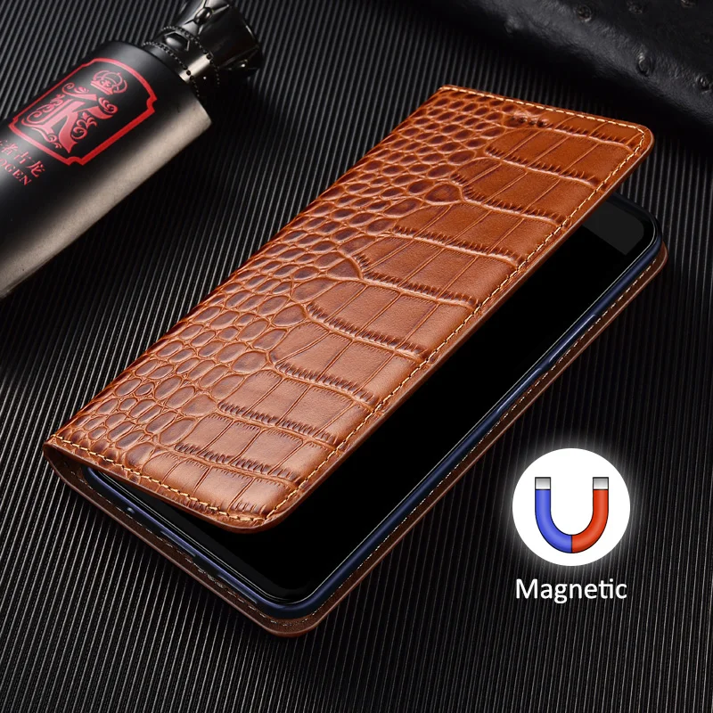 Cases For XIAOMI Redmi Note 9S 9T 10S 10T 9 10 Pro Max 5G Crocodile Pattern Flip Case Cowhide Leather Magnetic Wallet Covers