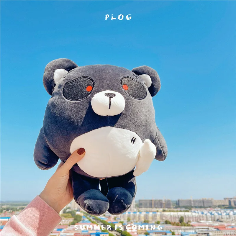 Kawaii Anime Dark Bear Plush Pillow Toy Cute Soft Stuffed Animals Cartoon Ball Shaped Little Bear Dolls for Girls Kids BoysGifts the dark pictures anthology little hope pc