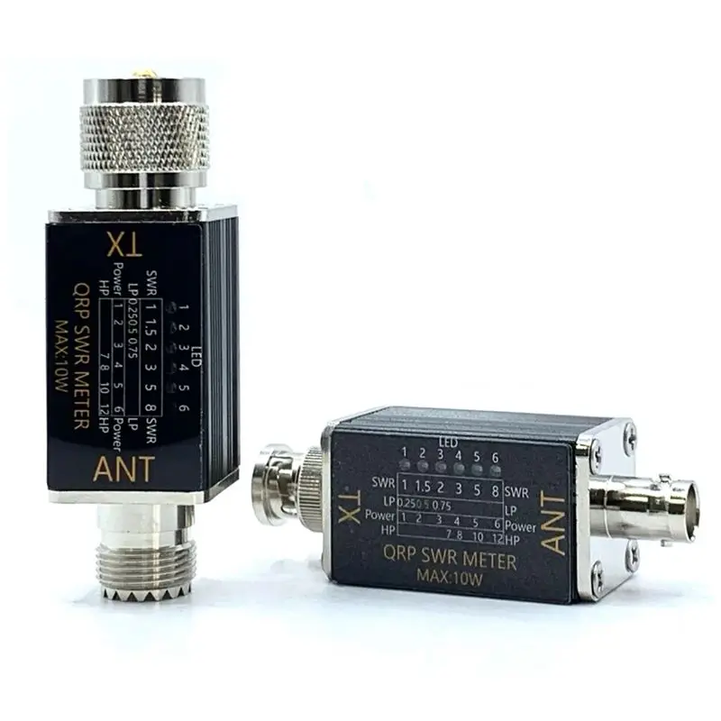 ABLU-BNC 웨이브 미터 파워 미터 1-30Mhz 10W 6 LED 표시등 휴대용 SWR 미터 SO239