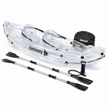 Clear Inflatable Tandem Kayak for 2 Adults 1