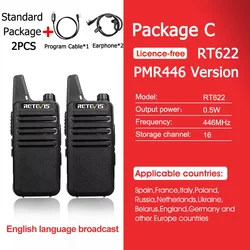 Compact PMR 446 Two - Way Walkie Talkies - Set of 2, Ideal for Outdoor Adventures and Daily Use (C PMR 2PCS)
