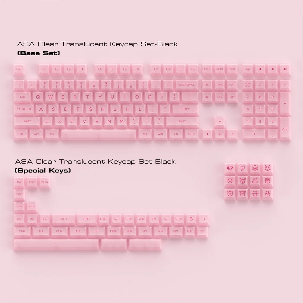 Akko Asa-transparente Backlit Keycaps Conjunto para Teclado Mecânico Clear Keycap Layout Ansi 61 87 104 108 mx Switches 155 Key - Imagem 4