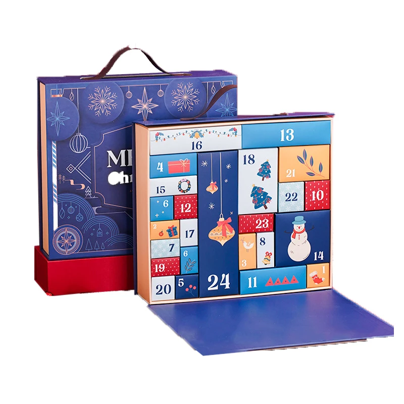 

Customized productCustom Chocolate 24 Grids Calendar Advent Boxes Paper Cosmetic Advent Calendar Cardboard Packaging X