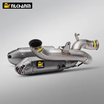 ระบบท่อไอเสียแบบสลิปออนพร้อมท่อเชื่อมต่อ AK GP สำหรับรถมอเตอร์ไซค์ Ducati Panigale V4 S/R Street Fighter V4 V4S 1