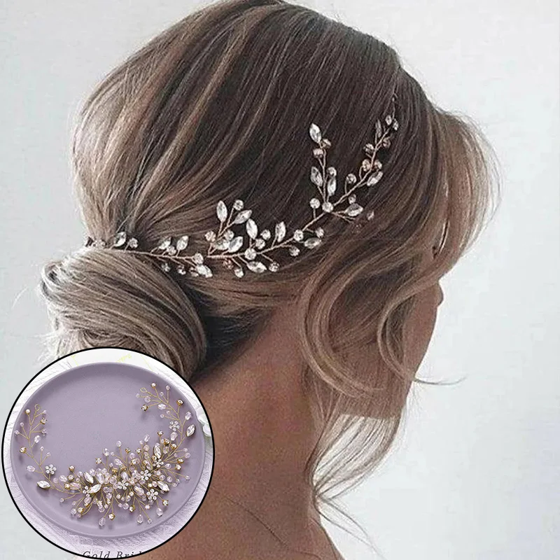 Pearl Crystal Wedding Hair Combs Tiara For Bride Rhinestone Flower Hairpins Bridal Headpiece Jewelry Hair Ornaments Accessories hair accessory pearl hairpins hair headdress jewelry accessories bridal headwear hair comb