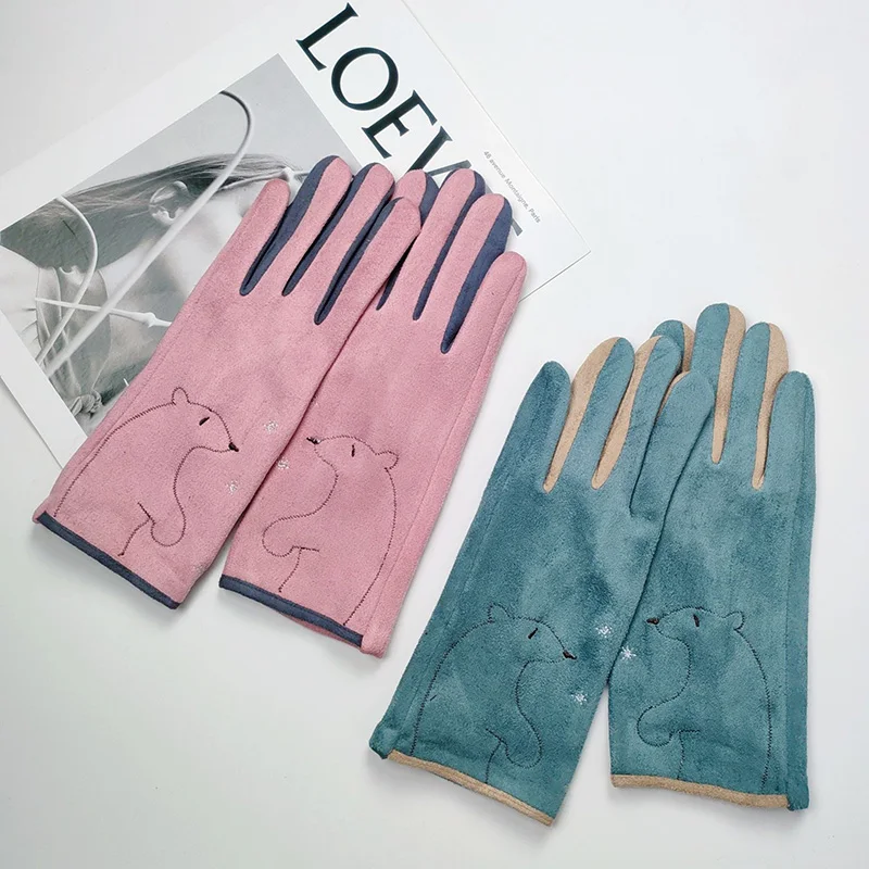 YAMEE | Guanti In Finta Pelle Scamosciata Con Touchscreen – Fodera In Peluche, Fiocco, Per Donna, Autunno E Inverno