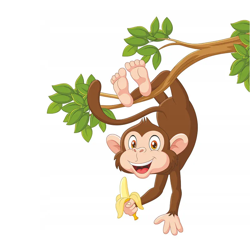 M300 Cartoon Monkey Animal Wall Sticker Bathroom Toilet Home Decoration Decals For Bedroom Kitchen Living Room Walls Decor