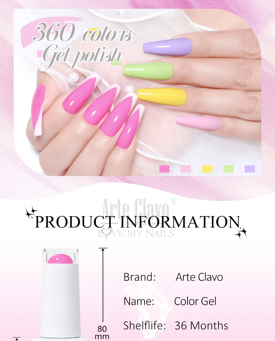 Arte Clavo 15ml Gel-Nagellack Neon Braun Königsblau Rot Grün Nude Nail Art Lack Gel-Lackierung Top Coat UV-Gel-Nagellack – Detail 3