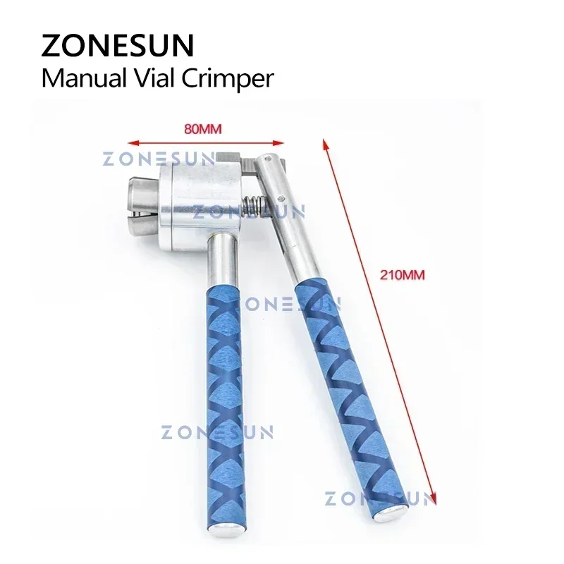 ZONESUN Perfume Bottle Crimper Manual Handheld Vial Capping Crimper Spray Caps Sealing Tool Aluminum Alloy ZS-PBC1 perfume bottle capping tool
