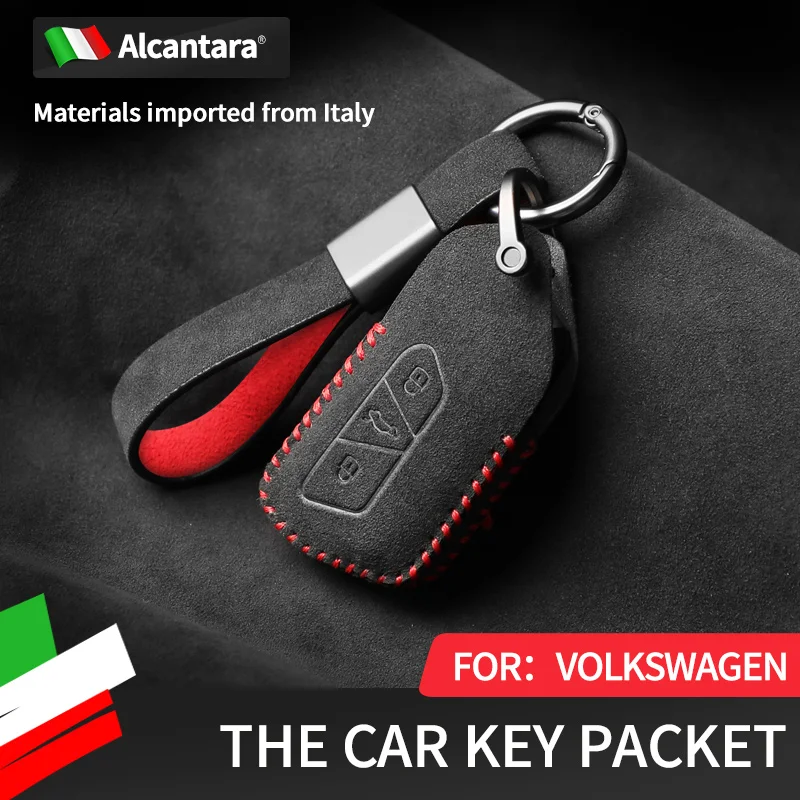

for 21 Volkswagen Golf 8 Key Set Tourang X Lanjing/ID6/ID4/Alcantara Suede Key Case Buckle