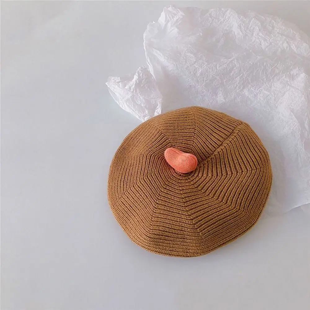 Cute Casual Cotton Baby Knitted Beret Newborn Windproof Infant Beanie Hat Pumpkin Cap Baby Hat Toddler Painter Hat