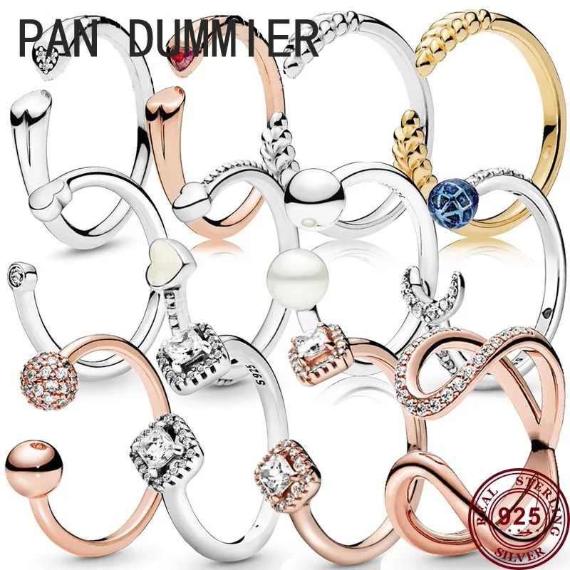 Hot 925 Sterling Silver Exquisite Love Eternal Wishing Bone Women Pan Open Ring Wedding Gift High Quality Fashion Charm Jewelry