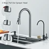 304 Stainless Steel Waterfall Kitchen Sink Large Single Slot Integrated 60X45cm Faucet Set Soap Dispenser Pure Water Tap 3
