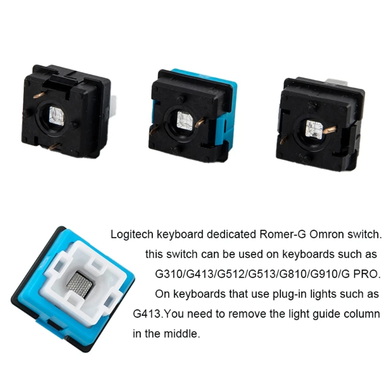 VGOL 10 Pièces Boutons De Romer G-Switches Arbre De Clé Compatible Avec Logitech G910/G810/G413/G513/G512/G310/K840/PRO Clavier Mécanique