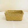Woven Seagrass Storage Baskets Straw Rattan Basket Desk Organizer Picnic Basket Fruit Storage Box Cosmetic Storage Container 3