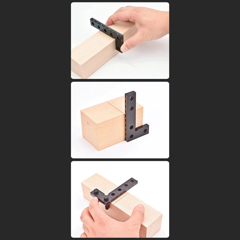 Woodworking Center Scriber 90 Degree Precision Square Edge Marking Tool Aluminum Alloy Carpentry Marking Gauge Durable Black