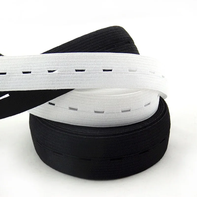 Premium Versatile Elastic Webbing for DIY Crafts and Garment Accessories - White/Black Nylon
