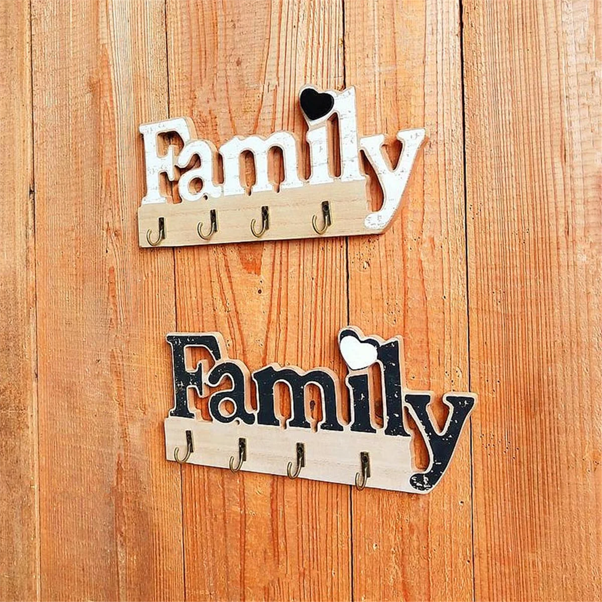 Wooden Home Decoration Key Holder,Self Adhesive or Drilling Key Rack,Key Hook Wall Mounted,Key Holder for the Home White 6