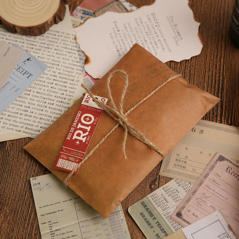 

10Pcs Vintage Kraft Paper Envelope Creative Nostalgic Postcard Storage Bag Fire Paint Envelope Letter Supplies