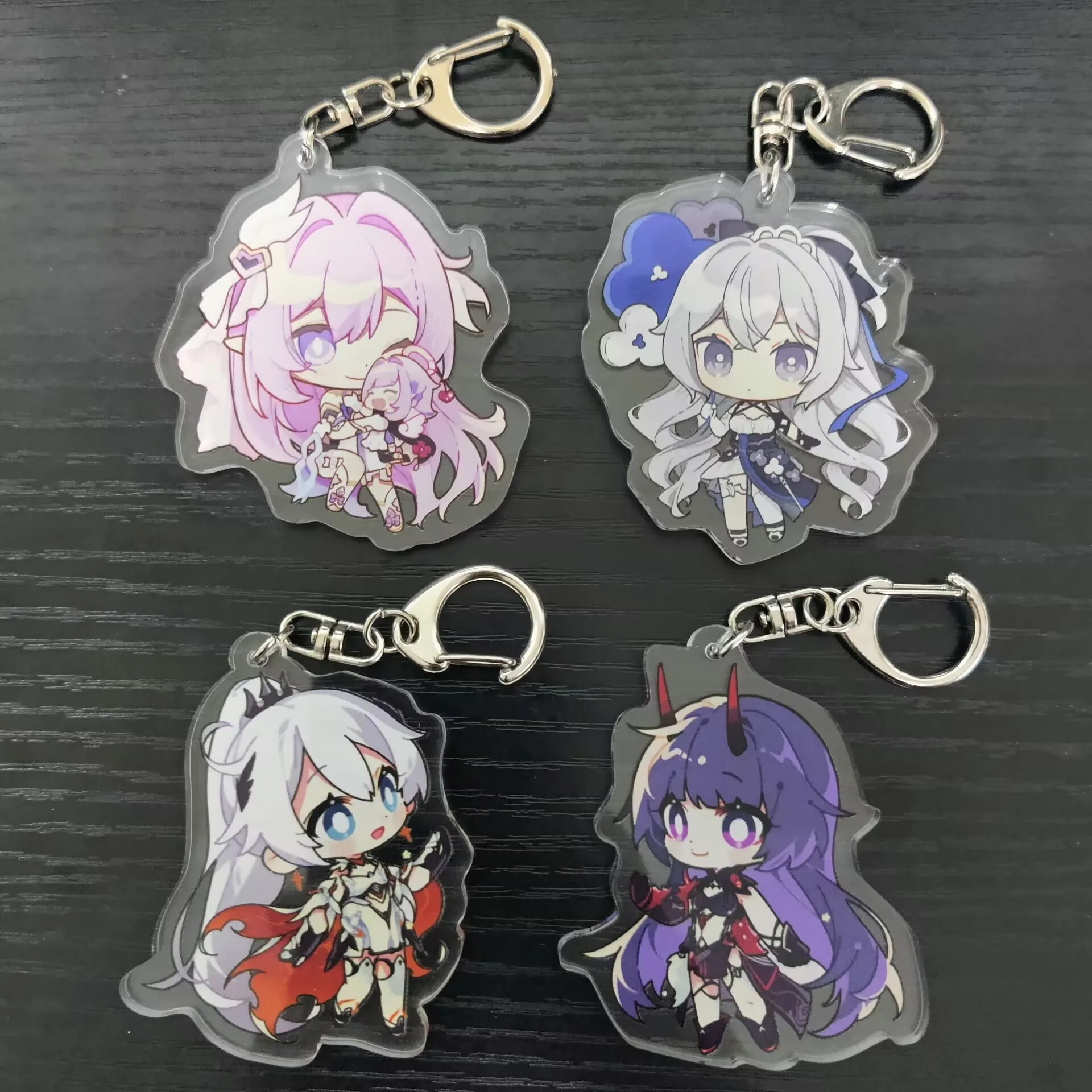 Hot Game Honkai Impact 3 Anime Figures Bronya Zaychik Elysia Raiden Mei Cute Acrilico Portachiavi Borsa Decor Ciondolo Portachiavi Giocattolo