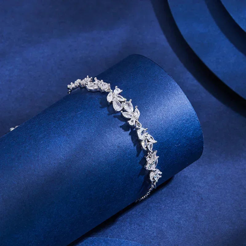 【HYERES LOR】25SS★ Essence Silver (W) Flower Bracelet 925 Silver Wisteria Flower Bracelet For Women Zircon Love