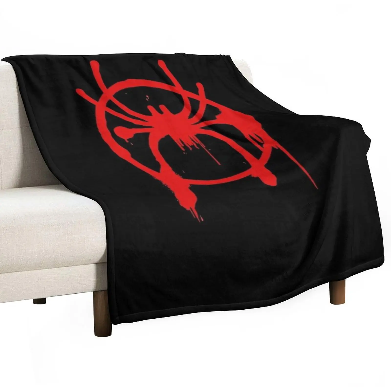 

miles morales logo Throw Blanket For Sofa Moving Blanket Flannel Blanket