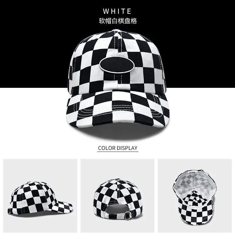 2023 New Mid-sized Child Boys And Girls Checkered Hat Baseball Caps Children's Hat Sunscreen Baseball Caps Fashion Popular Caps
