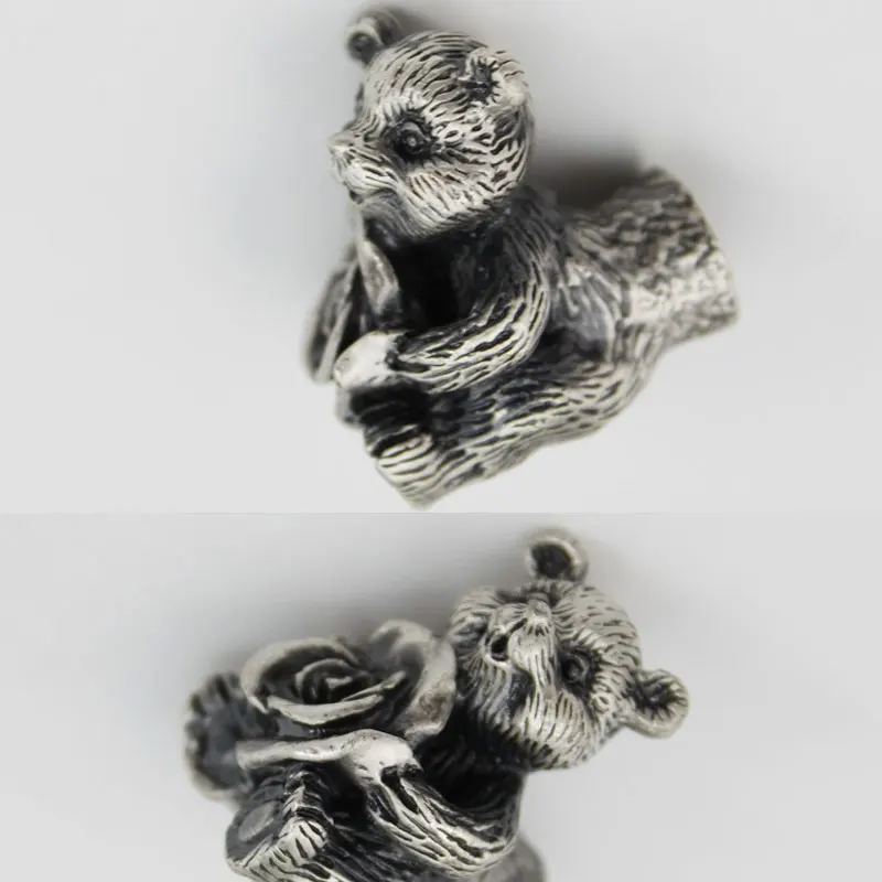 Bear-Manopole Per Comò In Argento Antico Maniglie Per Cassetti Vintage Maniglie Manopole Per Mobili Da Cucina Rustici Maniglia Per Bambini Bambini