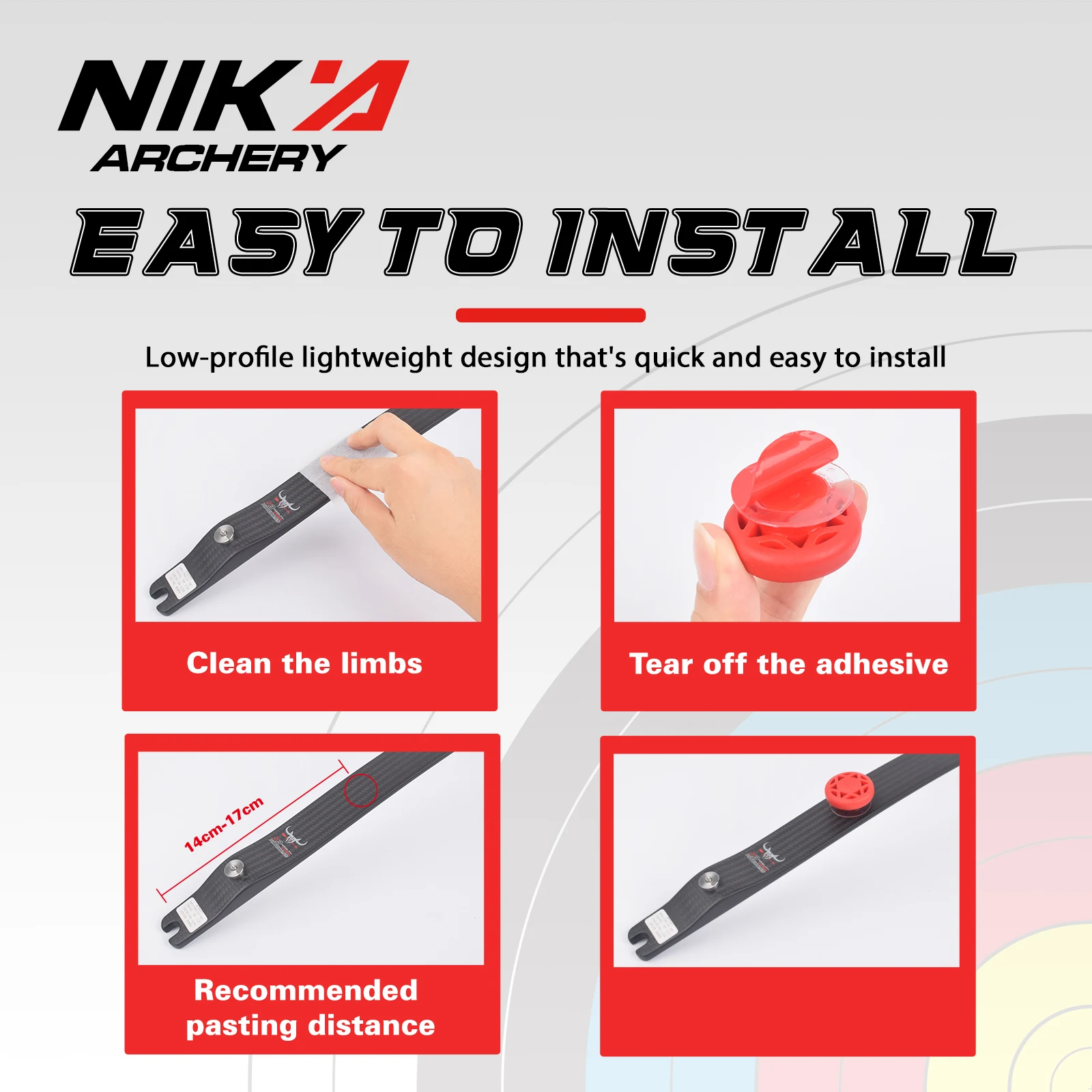 2Pcs/1Set NIKA Archery Stabilizer Bow Limbs Stabilizer Shock Recurve Bow Absorber Vibration Dampener Hunting Accessories 4