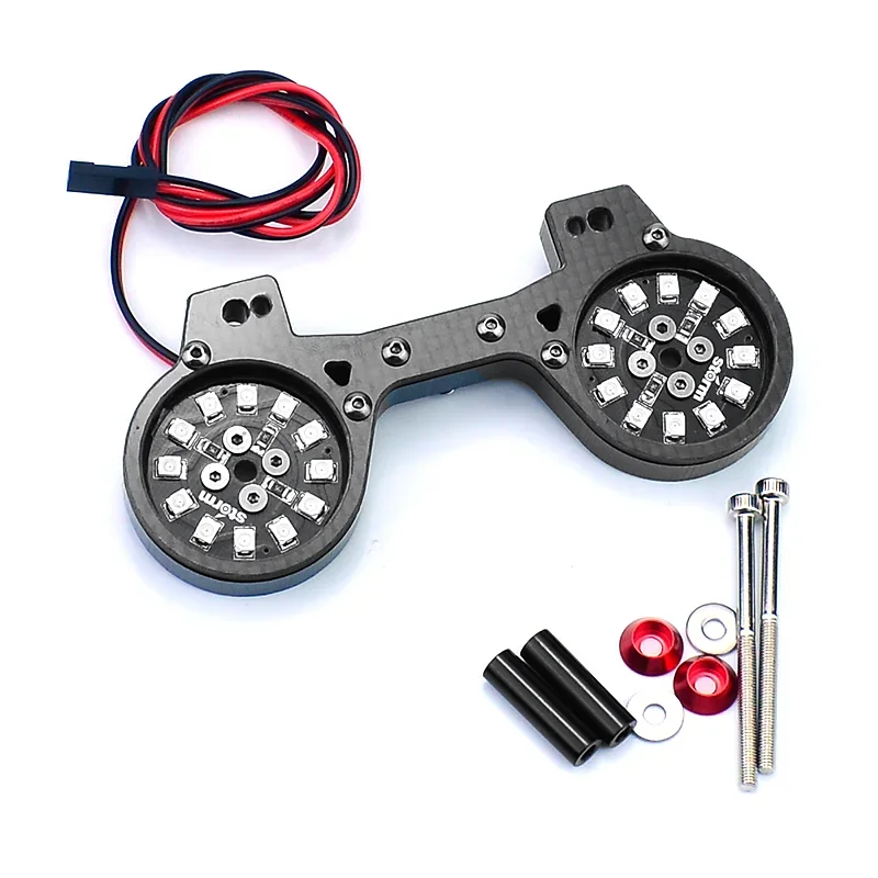 Comparaison du feu arrière LED simulation pour Buggy 1/8 ARRMA avec le feu d'origine, notant la différence de luminosité.