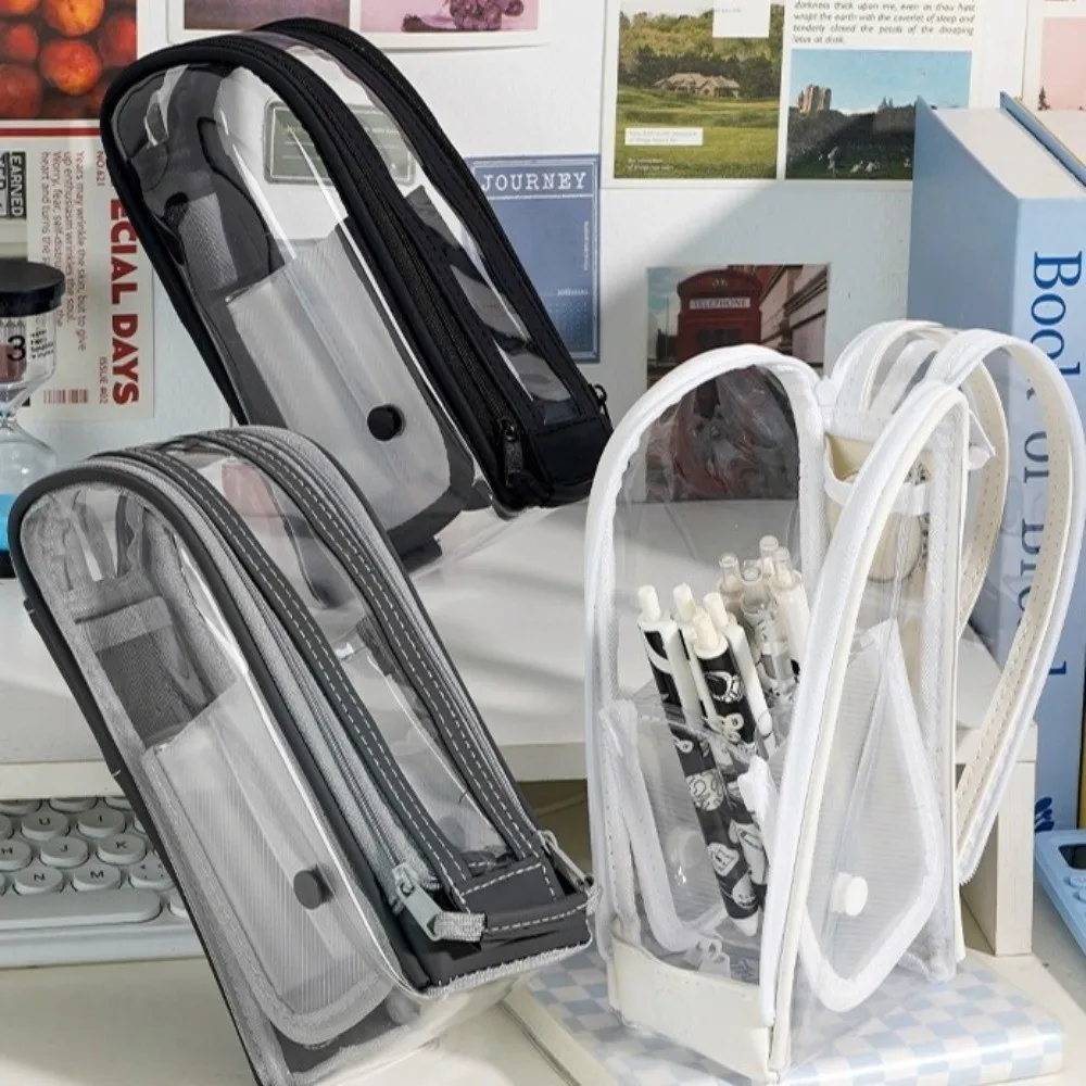 Versatile Standing Pencil Holder with Magnetic Drawer - Cute and Portable Design