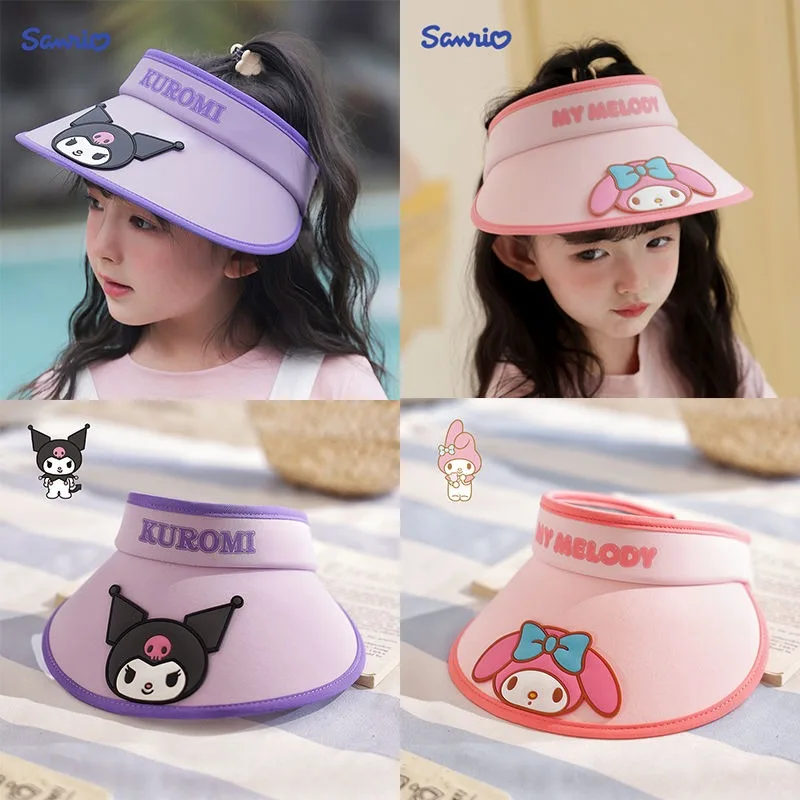 

Новая мультяшная Пустая Шляпа с героями мультфильмов My melody Kuromi Cinnamoroll, милая модная детская шляпа от солнца с защитой от УФ-лучей для занятий спортом на открытом воздухе