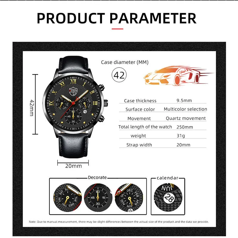 Watch For Men Watch Mens Watch New Calendar Men's Watches Casual Fashion Leather Luminous Quartz Watch Explosions Luxury Watch