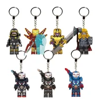 Marvel Avengers Thanos Iron Man Spiderman Doctor Strange Peripheral Movies Children's Building Blocks Keychain Doll Holiday Toy 1
