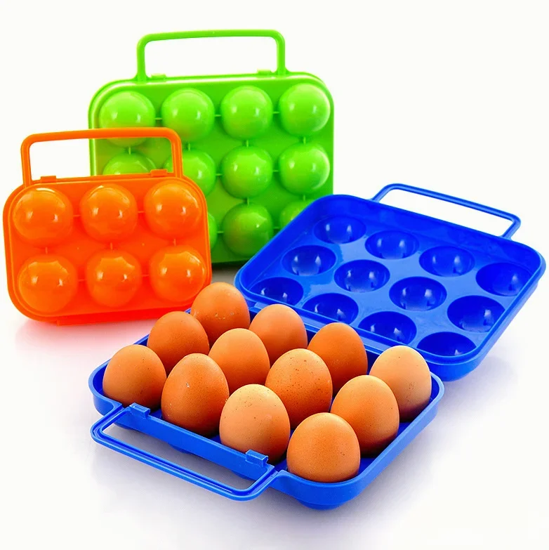 Egg Storage Box 2/4/6/12 Grid Portable Egg Holder for Outdoor Camping Picnic