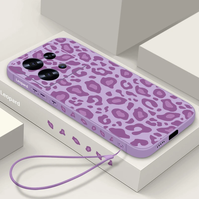Chic Leopard Print Lanyard Phone Case - Soft Protective Cover