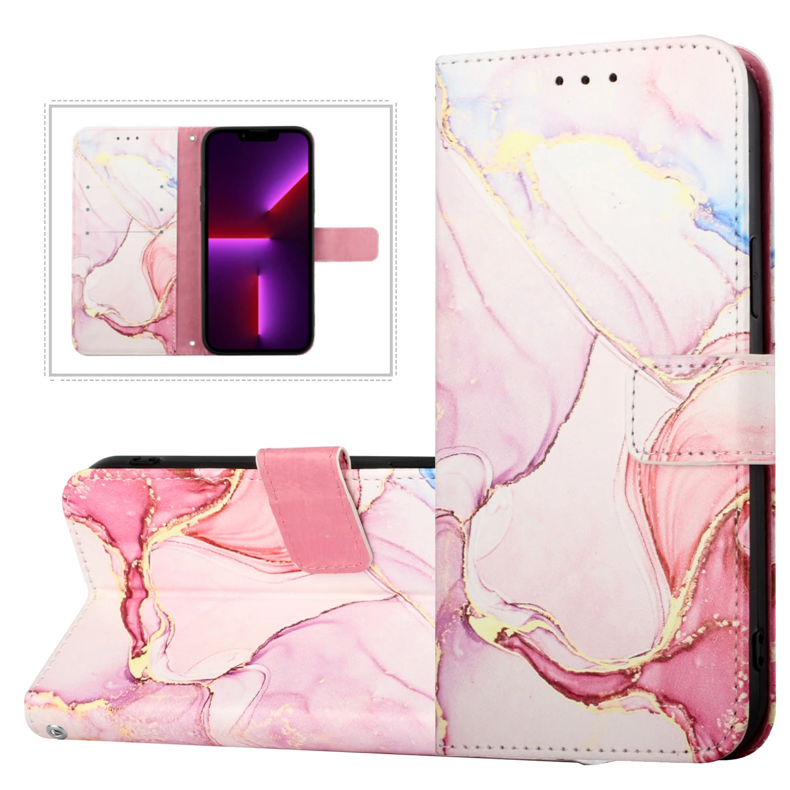 Custodie Per Telefoni Viola Rosa Cover Per Coque Motorola G Power 2021 Portafoglio Cellulare Shell Motorola Carcaso Moto G Power 2021 Custodia