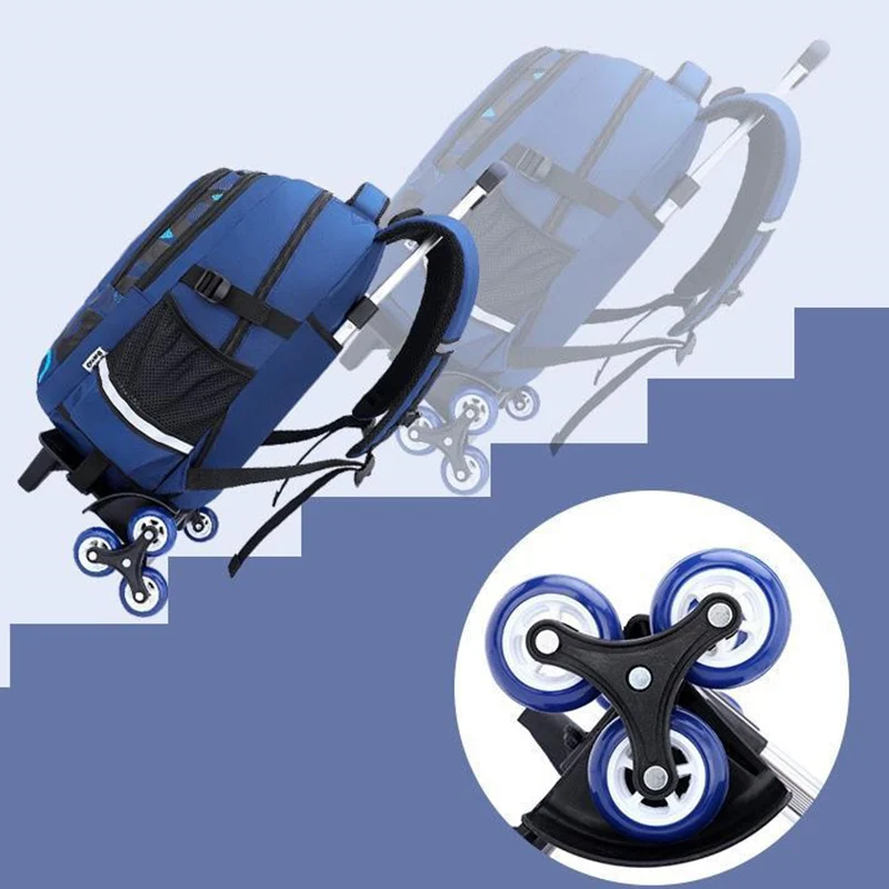 Children Trolley Schoolbags Waterproof Mochila Infantil Escolar Climb Stairs Cartable Wheeled Bagages Pour Enfants Nylon Plecak