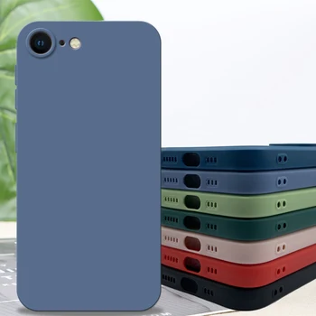 Per iPhone 8 Custodia per iPhone SE 2022 2020 7 8 Plus Custodia Cover di lusso antiurto morbida TPU Custodia posteriore per telefono in silicone liquido