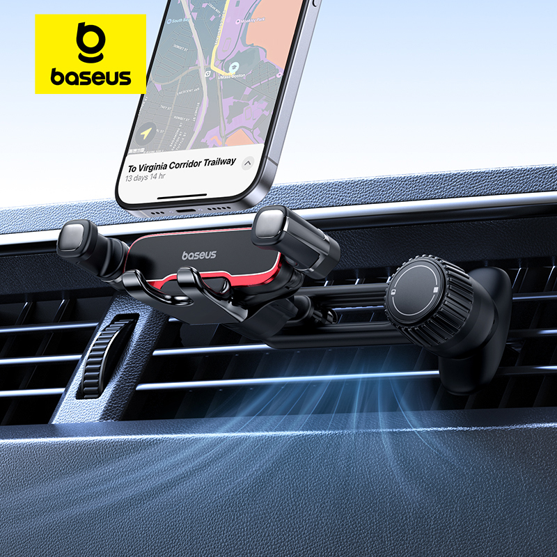 Baseus Car Phone Holder Auto Clamping Gravity Metal Air Vent Phone Mount Never Blocking Air Vent Clip Cell Phone Holder Car
