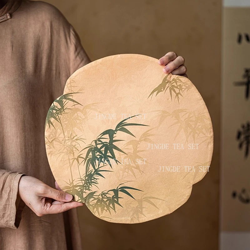 Xiangyun Sha Haitang Tea Banquet New Chinese Zen Style Waterproof Dry Foam Pad Tea Tray Mat Fabric Double-sided Tea Towel