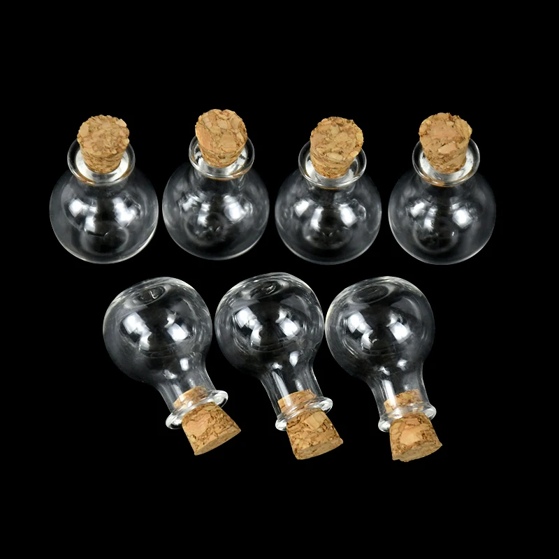 10pcs Cute Glass Bottles glass bottles mini glass bottles With Cork Stopper Mini Clear Wishing Bottles Message Favor Containers For Wedding Birthday Party Decor